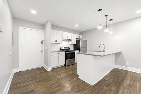 Upgraded Kitchen Granite Countertops Stainless Steel Appliances at Balfour Chastain, Sandy Springs, GA