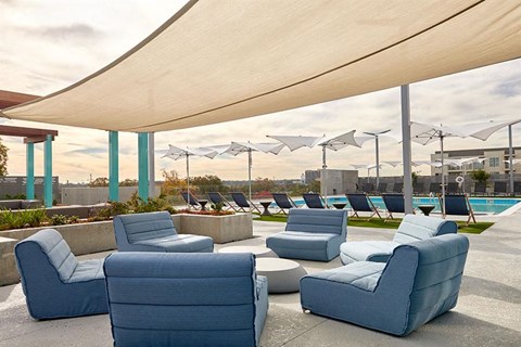 Shaded Lounge Area at Link Apartments® Canvas, Georgia