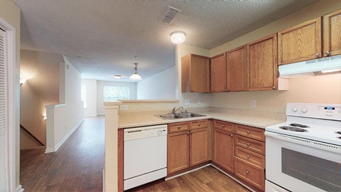 Large kitchen areas at Park Place in Birmingham, Alabama