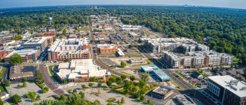 Aerial view of Overland Park, KS, a suburb of Kansas City