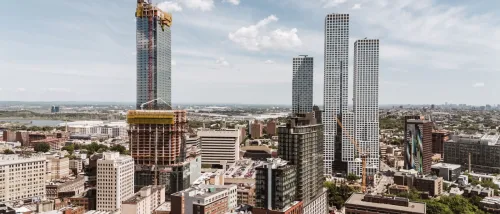 The skyline of Jersey City, NJ, where renters can find affordable neighborhoods.